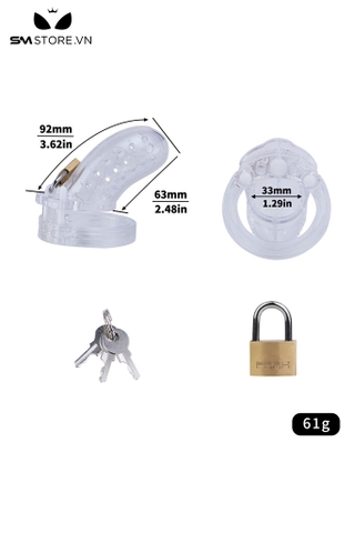 SMT3585 - Khóa dương vật nhựa có lỗ nhỏ thoáng khí với bộ 5 vòng