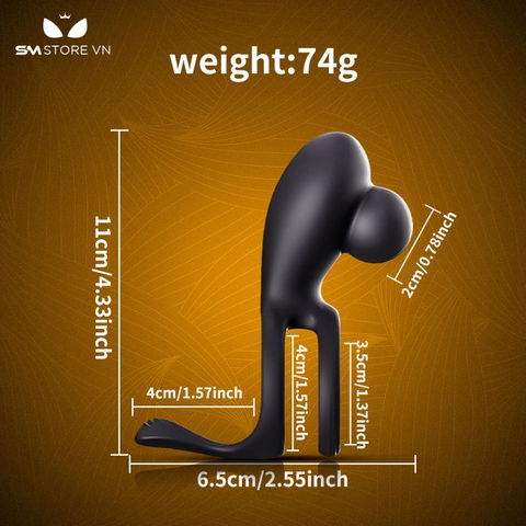 SMT3495 - Vòng rung đôi đeo dương vật kích thích 3 điểm dài 11cm