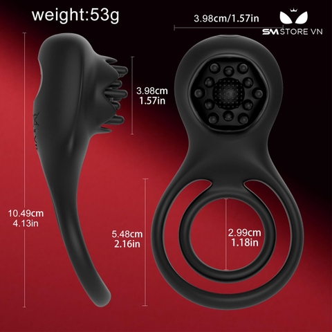 SMT3496 - Vòng rung đeo cu hình bông hoa hồng điều khiển xa dài 10.5cm