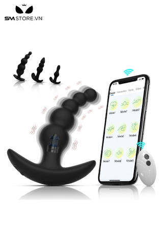 SMT3503 - Combo 4 anal bead hậu môn điều khiển từ xa với chuỗi bi liền
