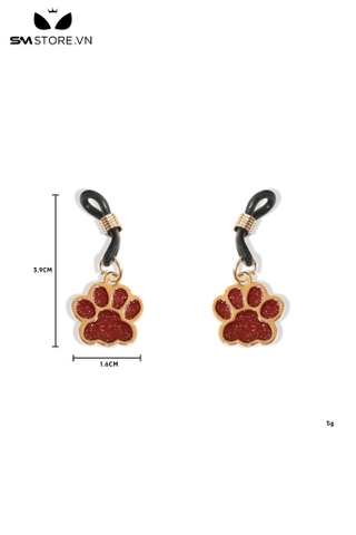 SMT3538 - Kẹp núm vú dạng thít hình chân mèo viền vàng dài 3.9cm