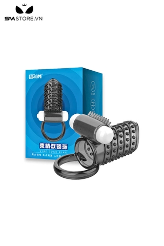 SMT3543 - Vòng đeo dương vật silicon có gai và rung kéo dài thời gian