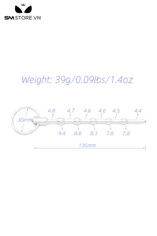 SMT3571 - Sounding niệu đạo kích điện dạng bi nối mix miếng dán dài 13cm
