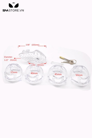 SMT3581 - Khóa dương vật nhựa có lỗ thoáng khí dài 82 và 101mm