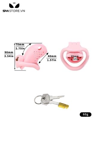 SMT3583 - Khóa cu nhựa hình con cá dài 70mm và bộ 4 vòng