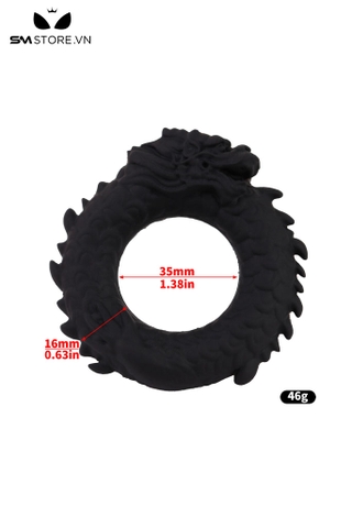 SMT3590 - Vòng đeo cu silicon hình con rồng đường kính 35mm