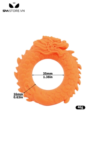SMT3590 - Vòng đeo cu silicon hình con rồng đường kính 35mm
