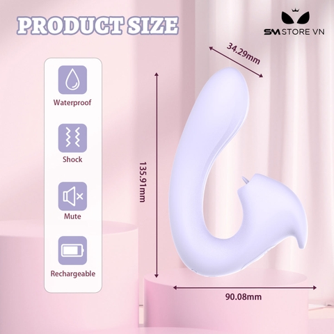 SMT3611 - Máy rung 2 đầu silicon có lưỡi liếm sạc điện điều khiển xa