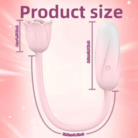 SMT3633 - Máy rung 2 đầu hình bông hoa có 10 tần số sạc điện dài 11cm