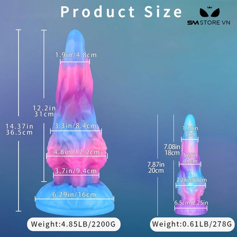 SMT3637 - Dương vật giả monster silicon đế dính tường dài 20 và 36.5cm