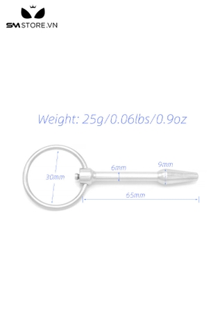 SMT3576 - Sounding niệu đạo inox thẳng có quai đeo dài 65mm