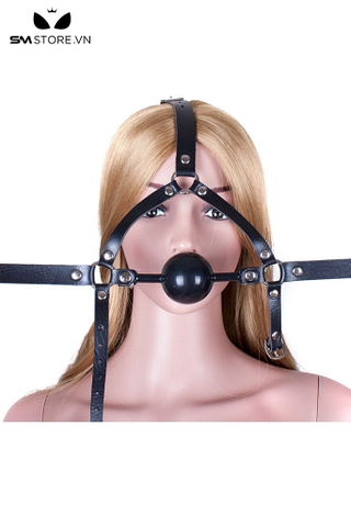 SMT3686 - Ball gag silicon bóng trơn có đai qua đầu điều chỉnh kích cỡ
