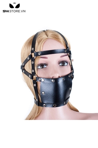 SMT3691 - Đồ chơi ball gag silicon che miệng đính đinh tán có quai đeo