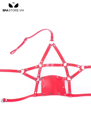 SMT3691 - Đồ chơi ball gag silicon che miệng đính đinh tán có quai đeo