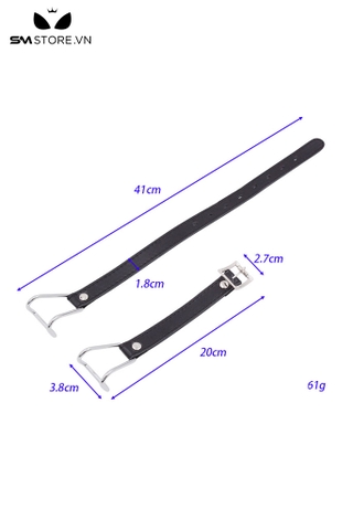 SMT3699 - Đồ chơi bịt miệng inox thiết kế dạng mở dài 41cm và dây da PU