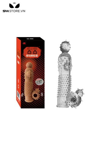 SMT3729 - Bao cao su đôn có rung mix bi nhỏ và gai nhọn dài 17.5cm