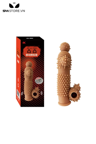 SMT3729 - Bao cao su đôn có rung mix bi nhỏ và gai nhọn dài 17.5cm