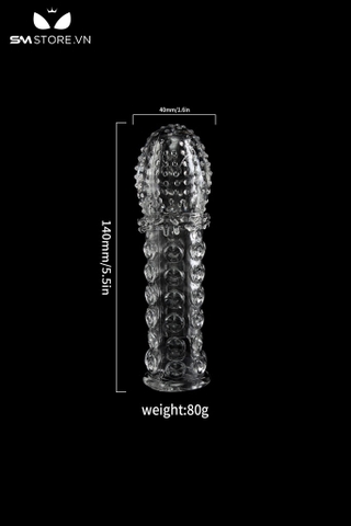 SMT3733 - Bao đôn dên trong suốt có gai nổi đầu silicon dài 14cm