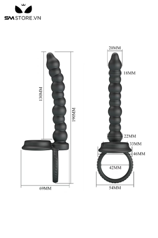 SMT3752 - Vòng đeo dương vật silicon mix anal bead silicon dài 19cm