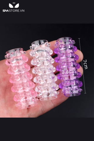 SMT3754 - Bộ 9 chiếc vòng đeo dương vật có gai nhọn và bi nổi silicon