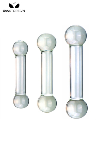 SMT3763 - Đồ chơi hậu môn 2 đầu tròn bằng thủy tinh có 3 kích cỡ