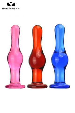 SMT3764 - Butt plug hậu môn trong suốt đầu tròn nhọn dài 13.8cm