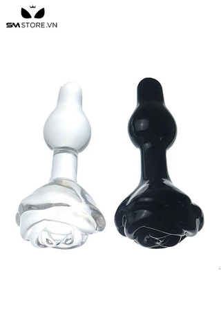 SMT3765 - Đồ chơi hậu môn với đế bông hoa thủy tinh dài 10.5cm