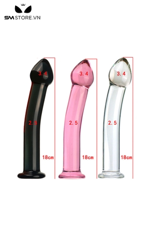 SMT3768 - Đồ chơi hậu môn chất liệu thủy tinh trơn đầu nhọn dài 18cm