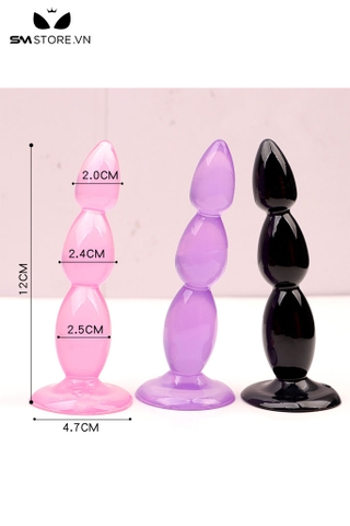 SMT3772 - Anal beads 3 đầu nhọn chất liệu silicon mềm đế dính tường
