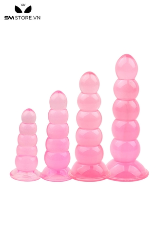 SMT3774 - Anal bead 5 tầng bi tròn đế dính tường silicon co giãn