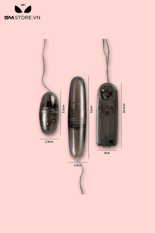 SMT3789 - Trứng rung 2 đầu giá rẻ trong suốt bằng nhựa dài 105mm