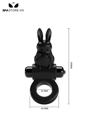 SMT3794 - Vòng rung đeo gốc dương vật tai thỏ có 10 tần số dài 92mm