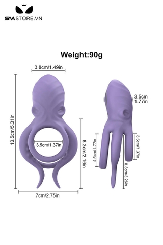 SMT3799 - Vòng rung đeo gốc dương vật hình con bạch tuộc dài 13.5cm