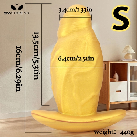 SMT3819 - Huge anal silicon đầu dương vật đế cong đường kính 6.4cm