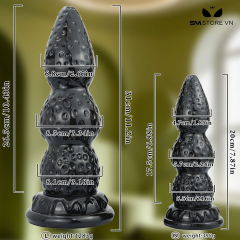 SMT3824 - Anal bead 3 tầng dính tường kết cấu như xúc tu dài 20 và 31cm
