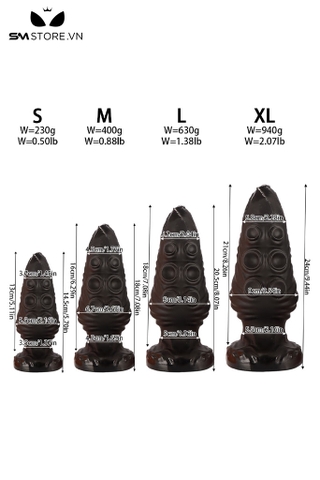SMT3848 - Huge anal có xúc tu bạch tuộc và bi nổi silicon 4 kích cỡ