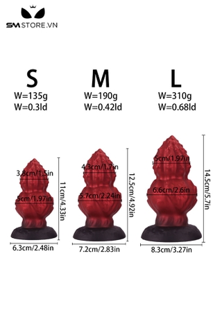 SMT3850 - Huge anal 2 tầng đế gắn tường và bi nổi dài 11 12.5 và 14.5cm