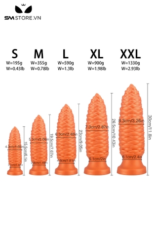 SMT3855 - Huge anal ngụy trang cây thông silicon đế dính tường và 5 size