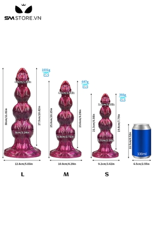 SMT3857 - Long anal với chuỗi hạt 4 tầng đế dính tường silicon mềm