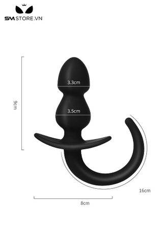SMT3863 - Anal đuôi heo 2 tầng dài 9cm chất liệu silicon mềm co giãn