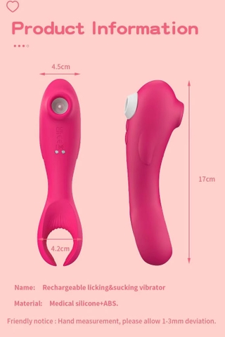 SMT3886 - Máy rung hút 2 đầu hình cái kìm có 10 tần số sạc điện dài 17cm