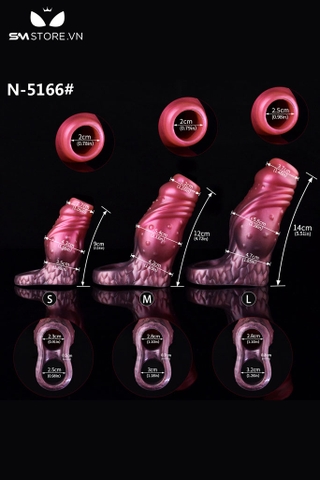 SMT3912 - Dương vật giả rỗng ruột có quai đeo và bi nổi bao quanh