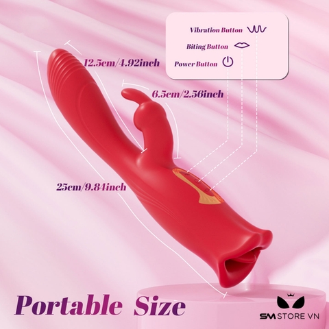 SMT3938 - Máy rung 2 đầu silicon có lưỡi liếm và 10 chế độ dài 25cm