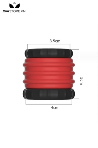 SMT3949 - Vòng đeo dương vật silicon phối 2 màu đen đỏ đường kính 4cm