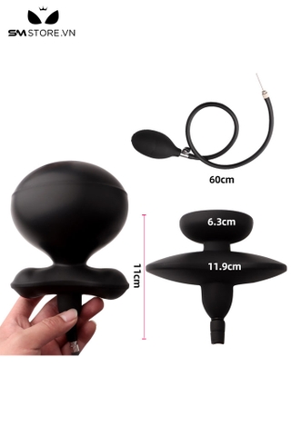 SMT3954 - Đồ chơi hậu môn anal pump silicon co giãn 2 tầng dài 11cm