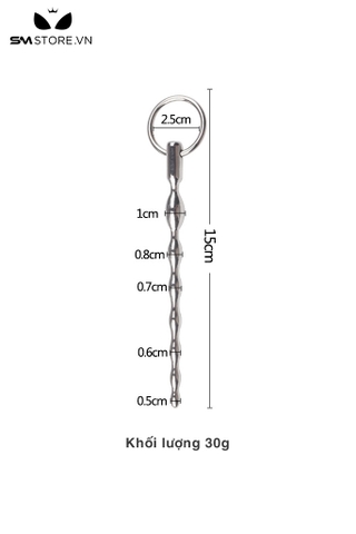 SMT396 - Souding inox thiết kế 7 hình thoi dài 13cm gắn khuyên