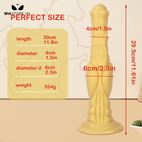 SMT3995 - Đồ chơi SM long anal đế dính tường silicon đàn hồi dài 29.5cm