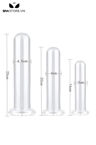 SMT4000 - Long anal silicon trong suốt đế gắn tường có 3 kích cỡ