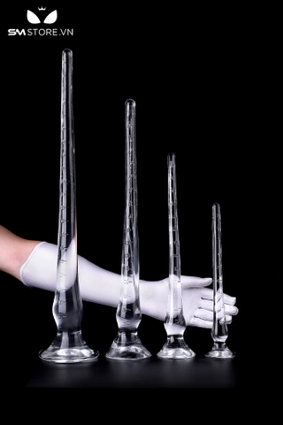 SMT4001 - Long anal silicon có vạch chia trong suốt đế hít tường và 3 size