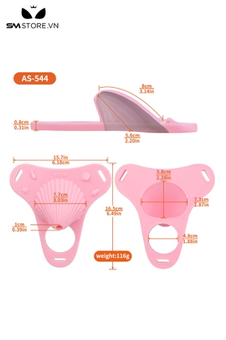 SMT4056 - Khóa trinh tiết đeo bìu rỗng ruột có đai mix đai đeo hình vỏ sò